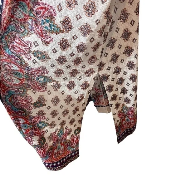 Chico’s Boho Mixed Print Open Front Cardigan 3/4 Sleeve Lightweight Size 1 Small - Picture 6 of 12